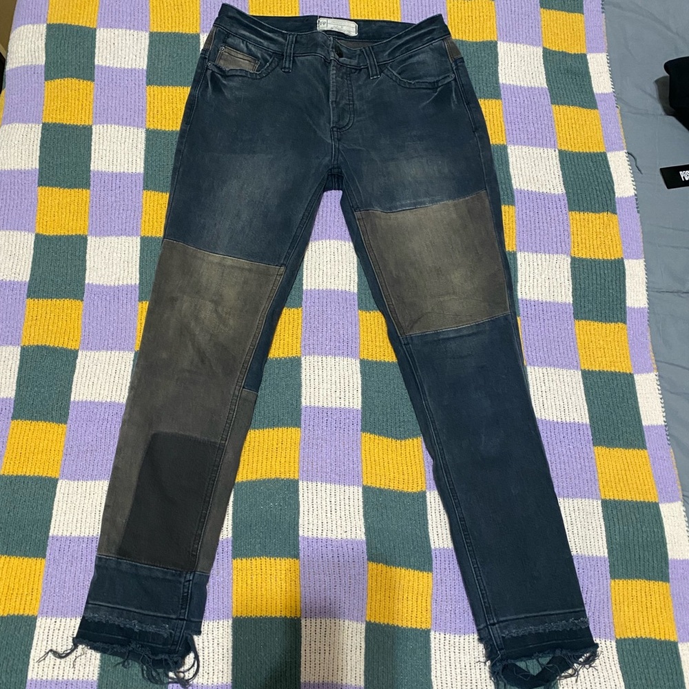 Free People Patchwork Buttonfly Jeans - image 1